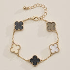 Colorful Shell Charm Bracelet with Gold Detailing: Black / One / 5SB21068