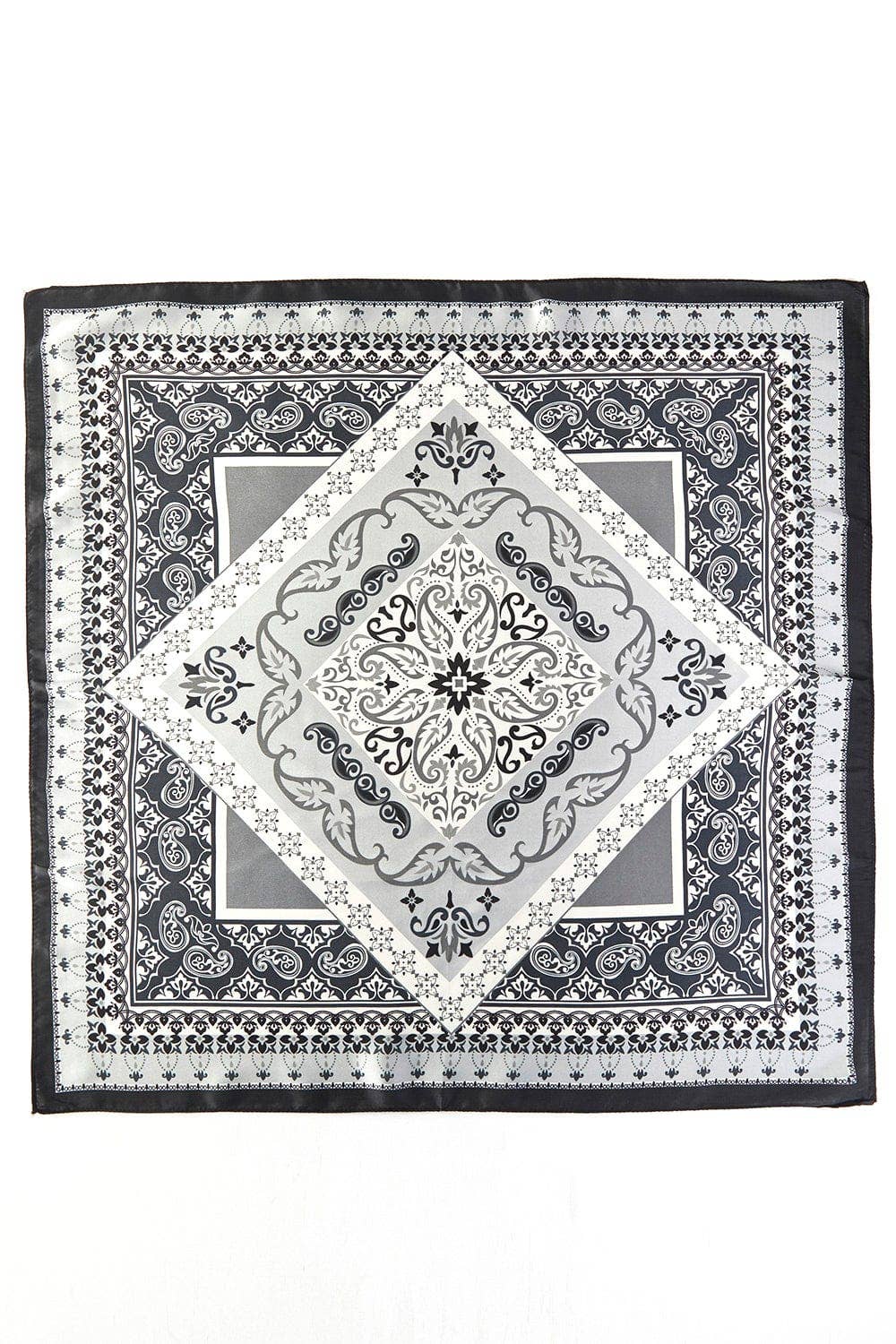 Paisley and Arabesque Oriental Print Bandana: Brown