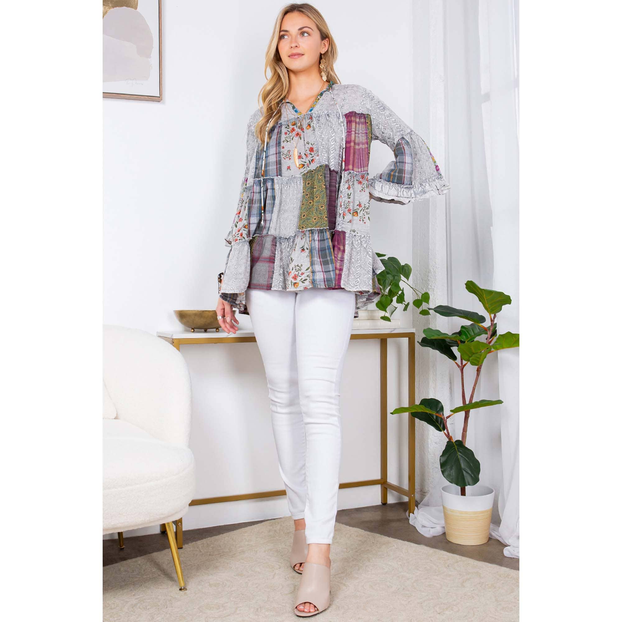 GRAVEL Artistic Fusion: Overdyed Jhabla Top With Emb