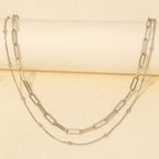 Gold Dainty Mixed Layered Classic Chain Necklace
