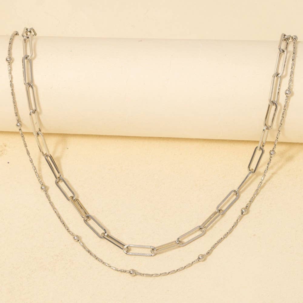 Gold Dainty Mixed Layered Classic Chain Necklace