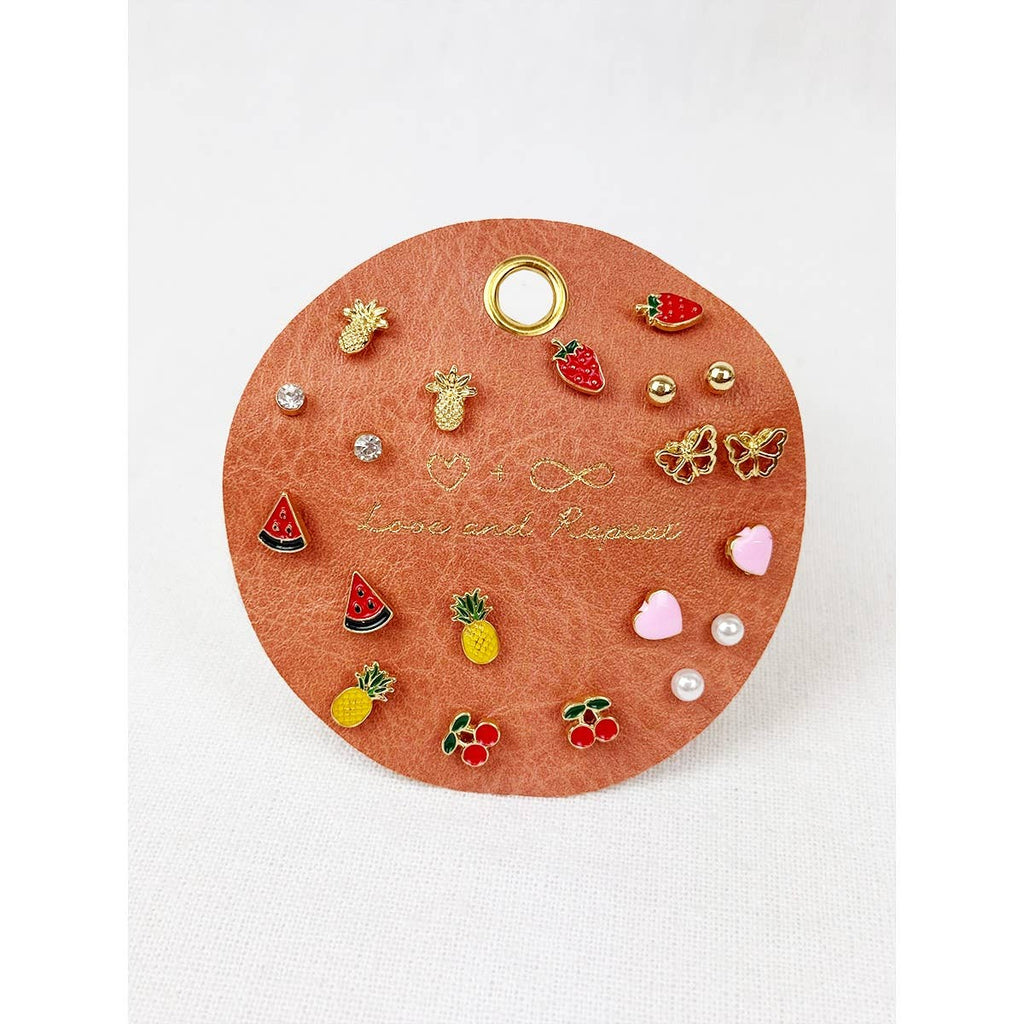 Everyday Fruity Minimal Earrings: GOLD / ONE(6)