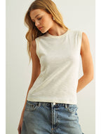 Sleeveless Cotton Top Cream