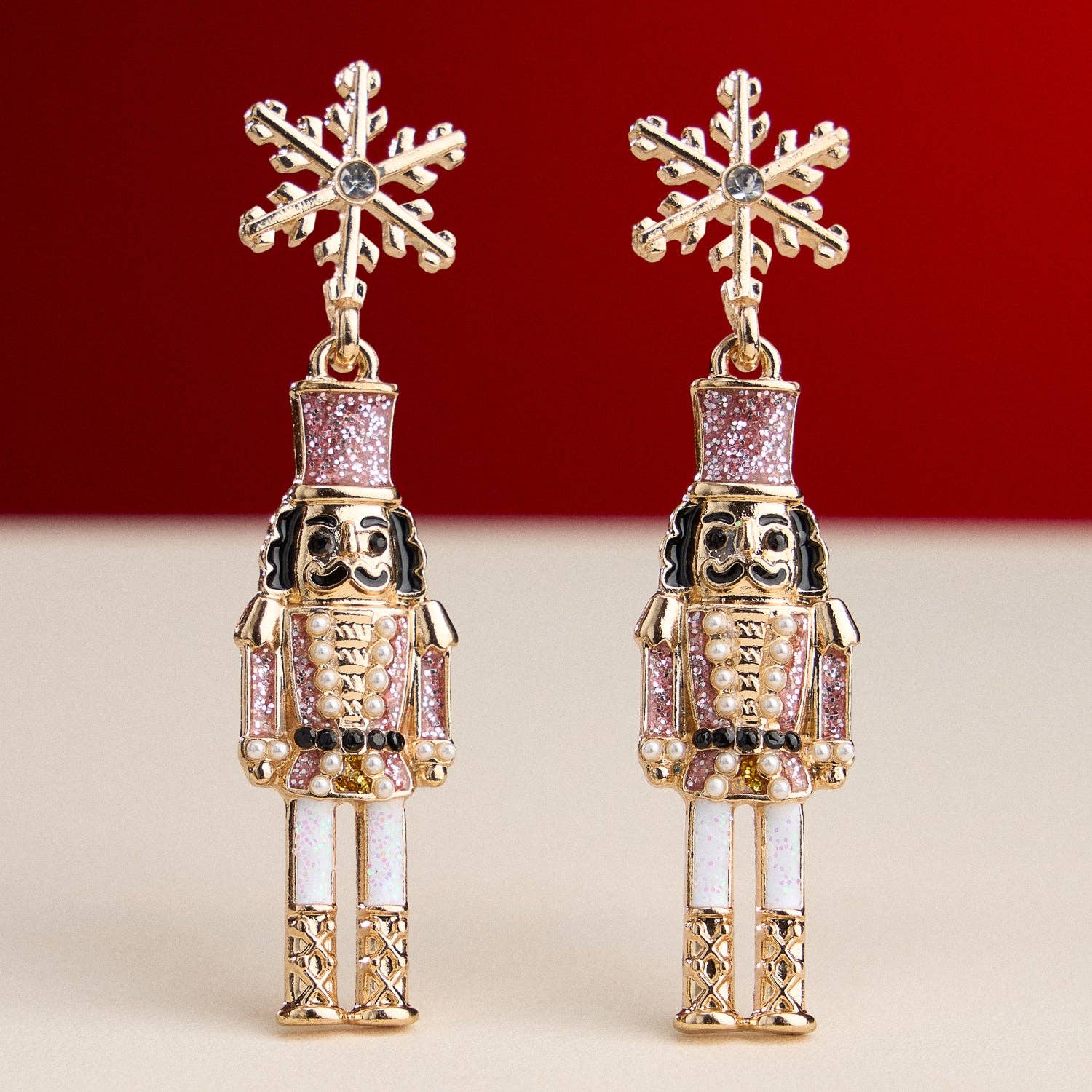 Nutcracker Enamel Earrings with Titanium Post