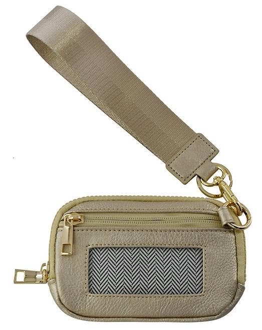 Gold Zip Wallet With ID Window
