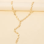 Gold Mini Metallic Coins Long Chain Necklace