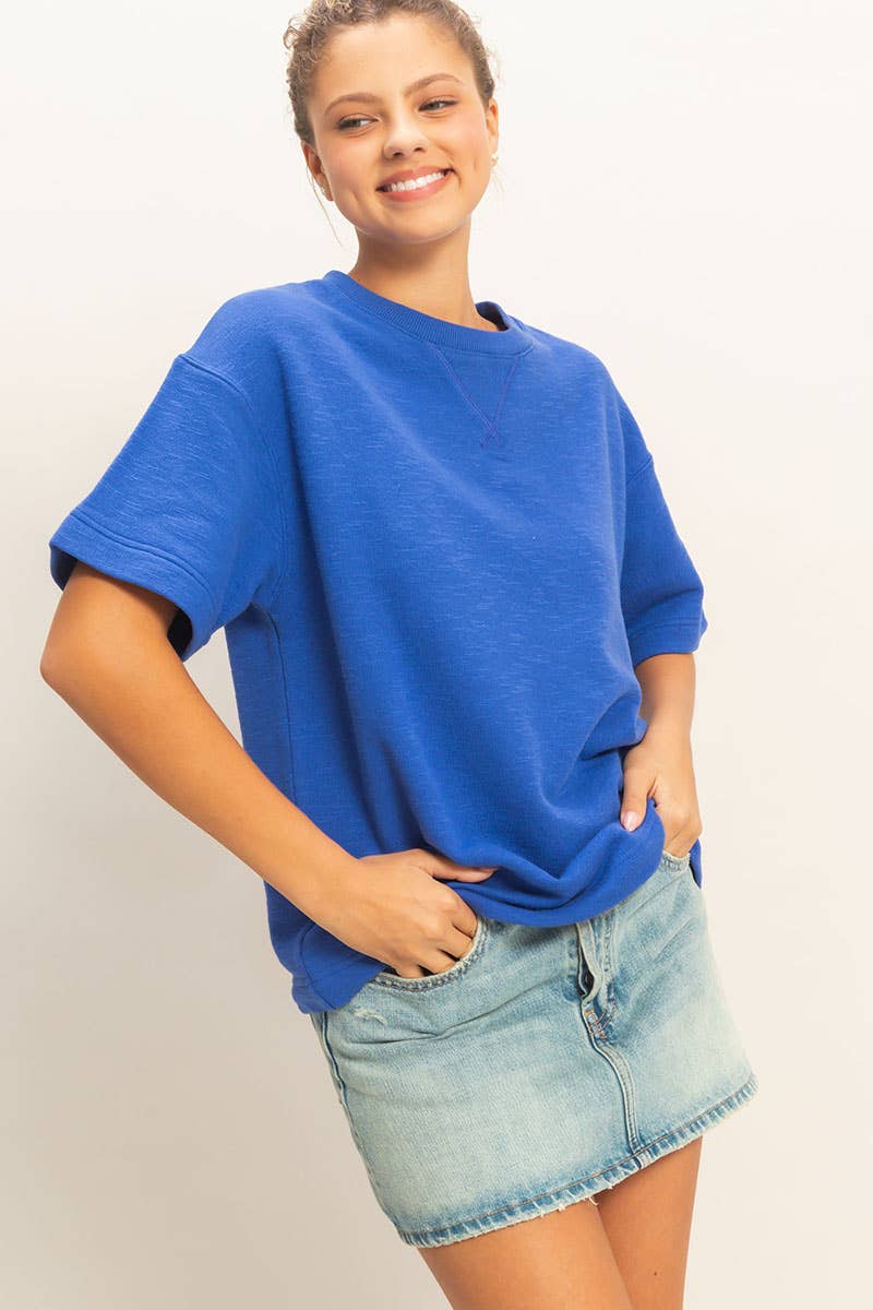 COBALT Crew Neck Short Sleeve Top