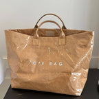 KHAKI PVC Tote Bag for Women Clear Plastic Handbag Large Work
