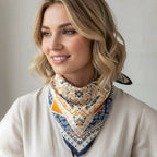 Paisley and Arabesque Oriental Print Bandana: Brown