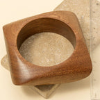 Large Wood Square Shape Bangle Bracelet: BR