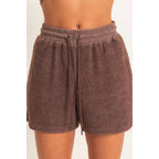 DARK BROWN Contrast Sweatshirt & Shorts Set