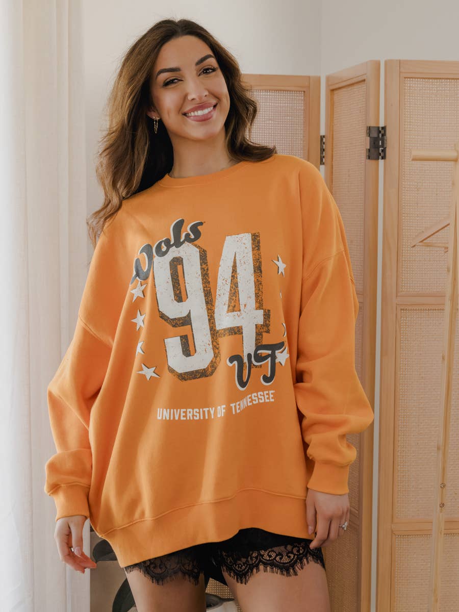 Tennessee Vols Jersey Patch Orange Chrome Hi-Dive Sweatshirt