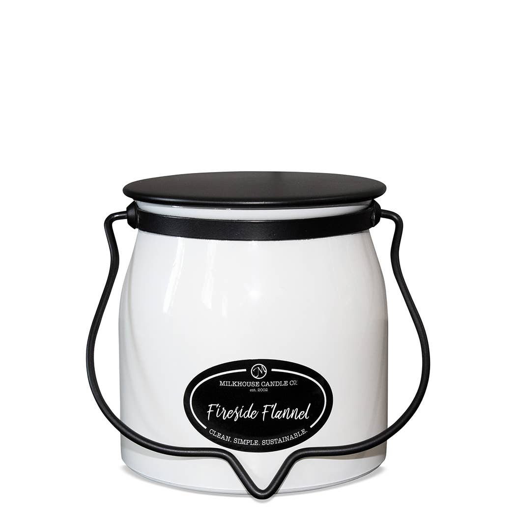 16 oz Butter Jar Candle: Fireside Flannel