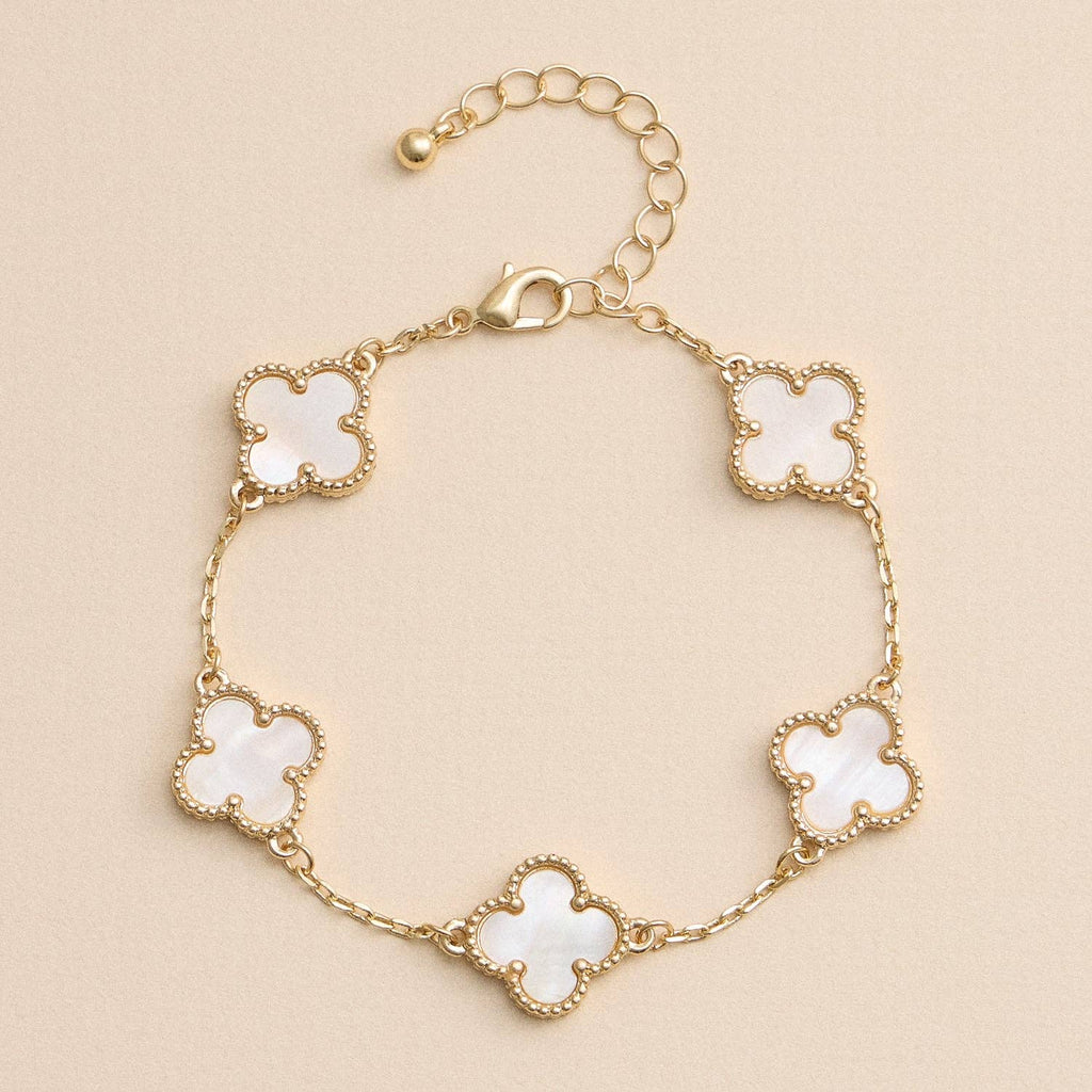 Colorful Shell Charm Bracelet with Gold Detailing: Pink / One / 5SB21068