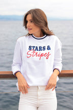 "STARS & STRIPES" SWEATSHIRTS, WHITE