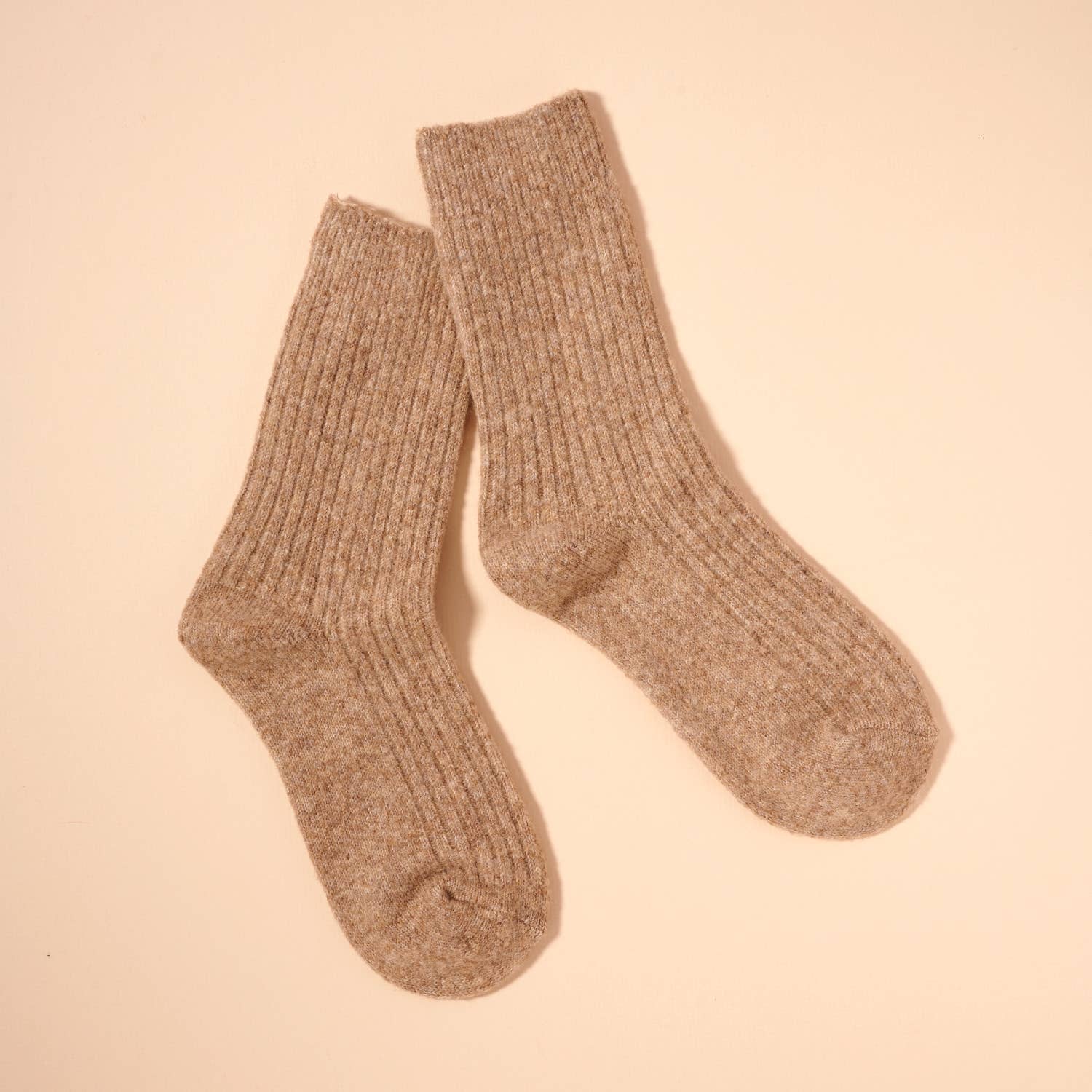 Ribbed Knit Crew Socks