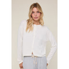 Ivory Button-Up Lightweight Sweater Cardigan