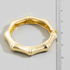 Round Bamboo Knuckle Hinged Bangle Bracelet: G