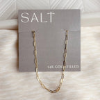 THIN PAPERCLIP NECKLACE  | dainty 14k gold filled necklace