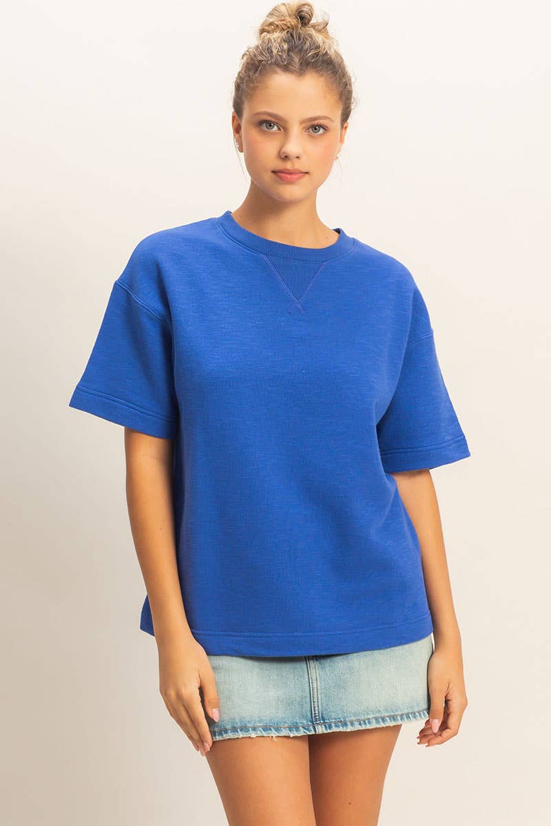 COBALT Crew Neck Short Sleeve Top