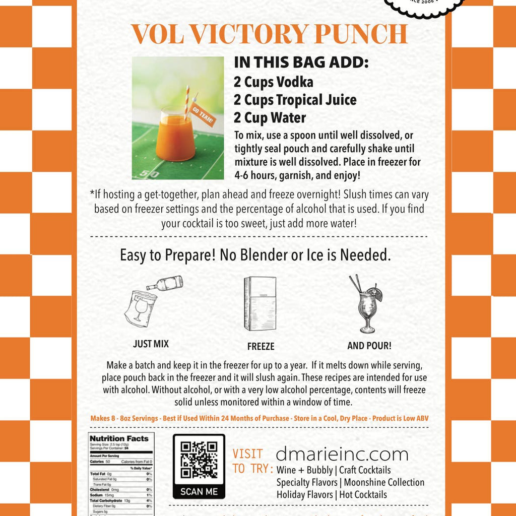 University of Tennessee: Vol Victory Punch - Ready-To-Freeze Cocktail
