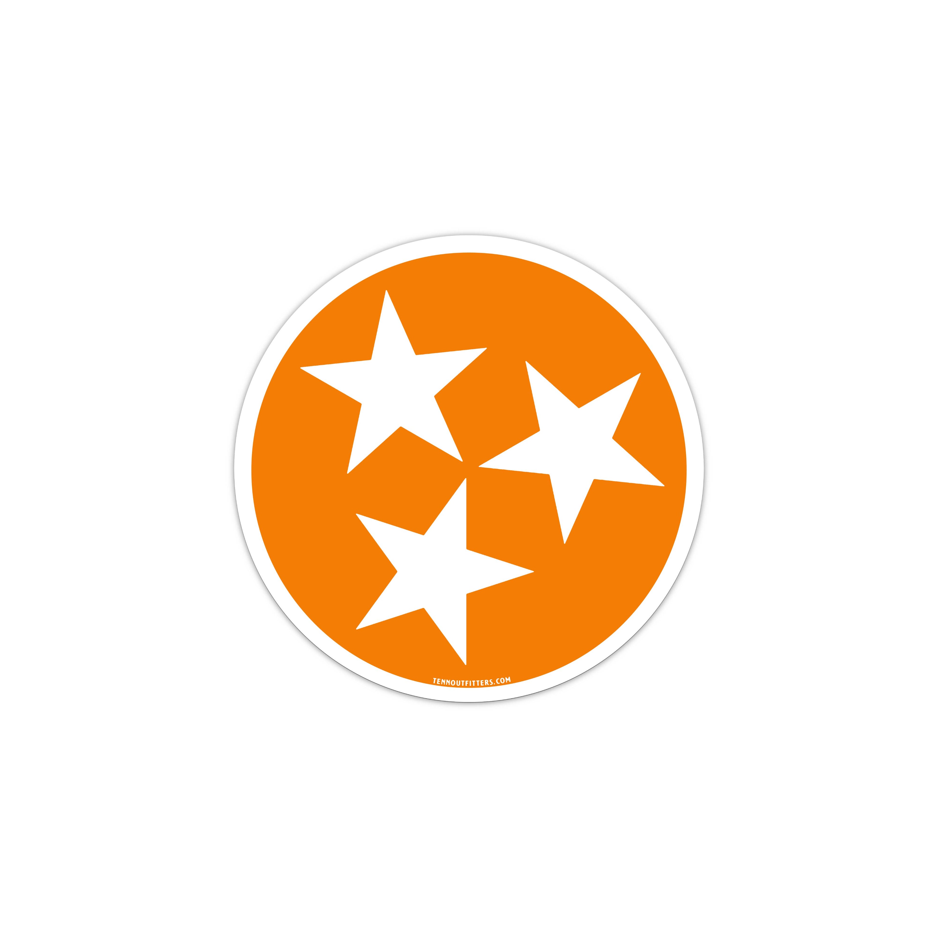 Holler Orange & Stadium White Tri Star Sticker