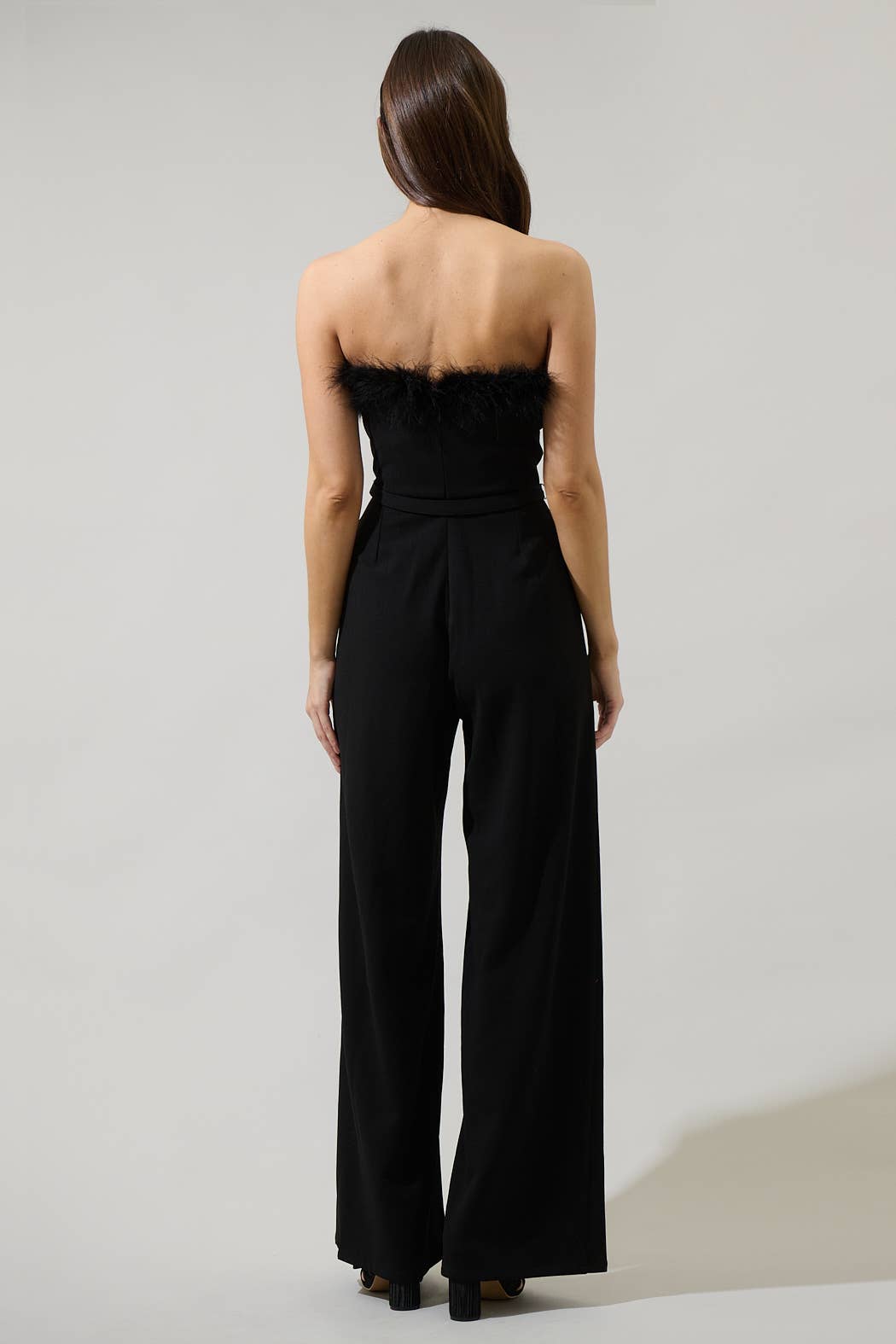 Montes Strapless Wide Leg Jumpsuit: Black