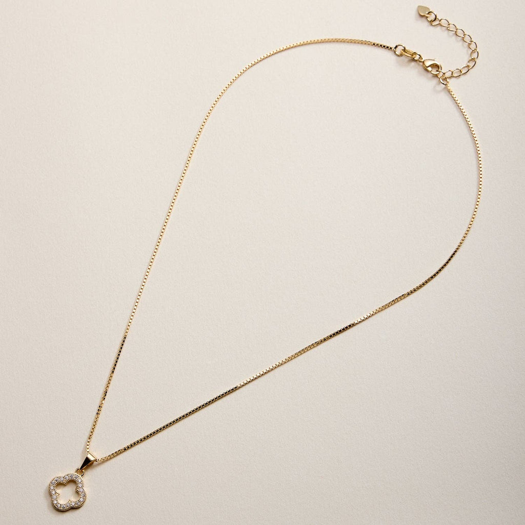 Gold Filled Four-Leaf Clover Pendant Necklace: GD / ONE