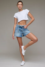 HIDDEN TIE WAIST A LINE SHORTS