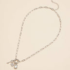 Gold Dipped Charm Necklace with Key and Gemstone Accents: Yellow Gold / One / 4DN18064