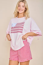 RED Sweet Gingham Button-Front Shorts