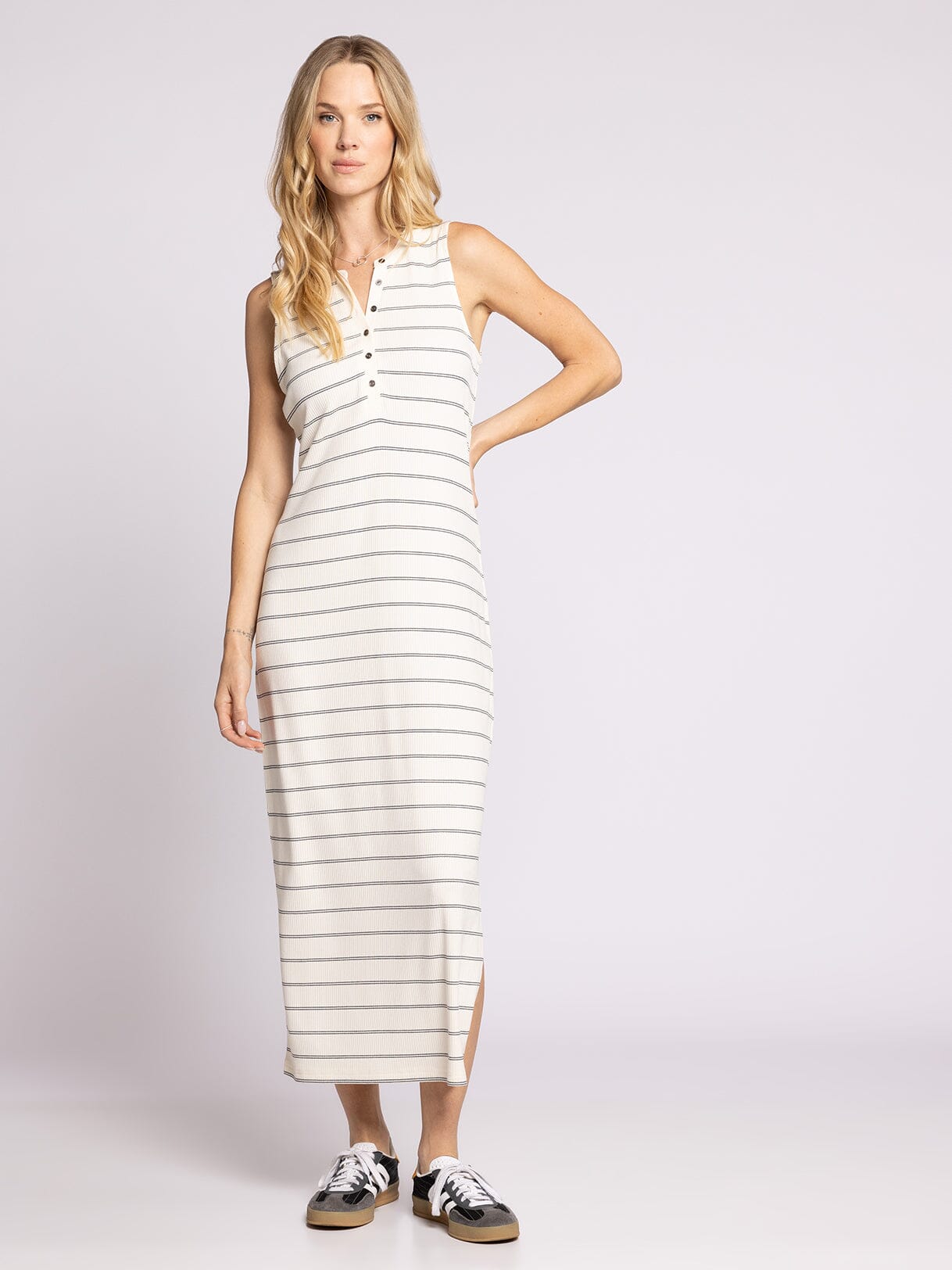 EILEEN DRESS OFF WHITE NAVY