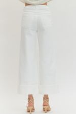 Off White Ankle Pants with Cuff