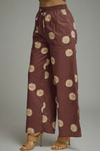 Brown Polka Dot Wide Leg Pants