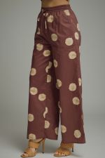 Brown Polka Dot Wide Leg Pants