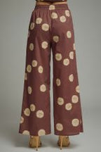Brown Polka Dot Wide Leg Pants