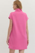 Pink Mock Neck Knit Dress