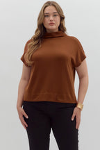 RUST PULLOVER MOCK NECK PLUS