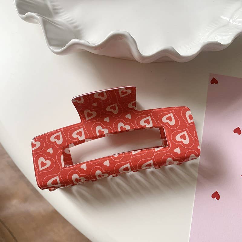 VALENTINE'S  DAY GIFT  HEART HAIR CLAW CLIPS | 40H887: C