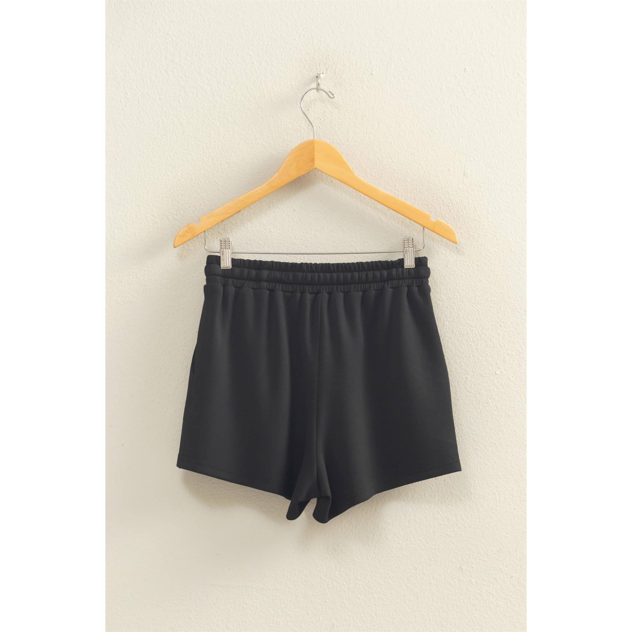 BLACK Drawstring Waist Shorts