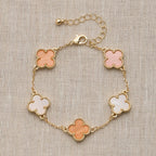 Colorful Shell Charm Bracelet with Gold Detailing: White Gold / One / 5SB21068