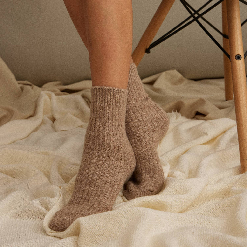 Ribbed Knit Crew Socks