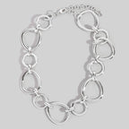 GOLD Mixed Large Hoop Chain Statement Necklace