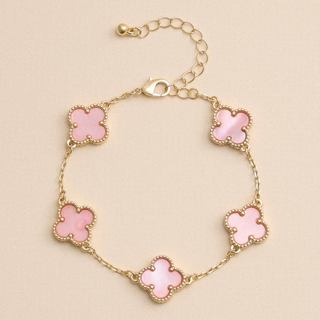 Colorful Shell Charm Bracelet with Gold Detailing: White Gold / One / 5SB21068