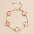 Colorful Shell Charm Bracelet with Gold Detailing: White Gold / One / 5SB21068