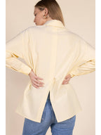 Poplin Back Slit Detail Button Up Shirt