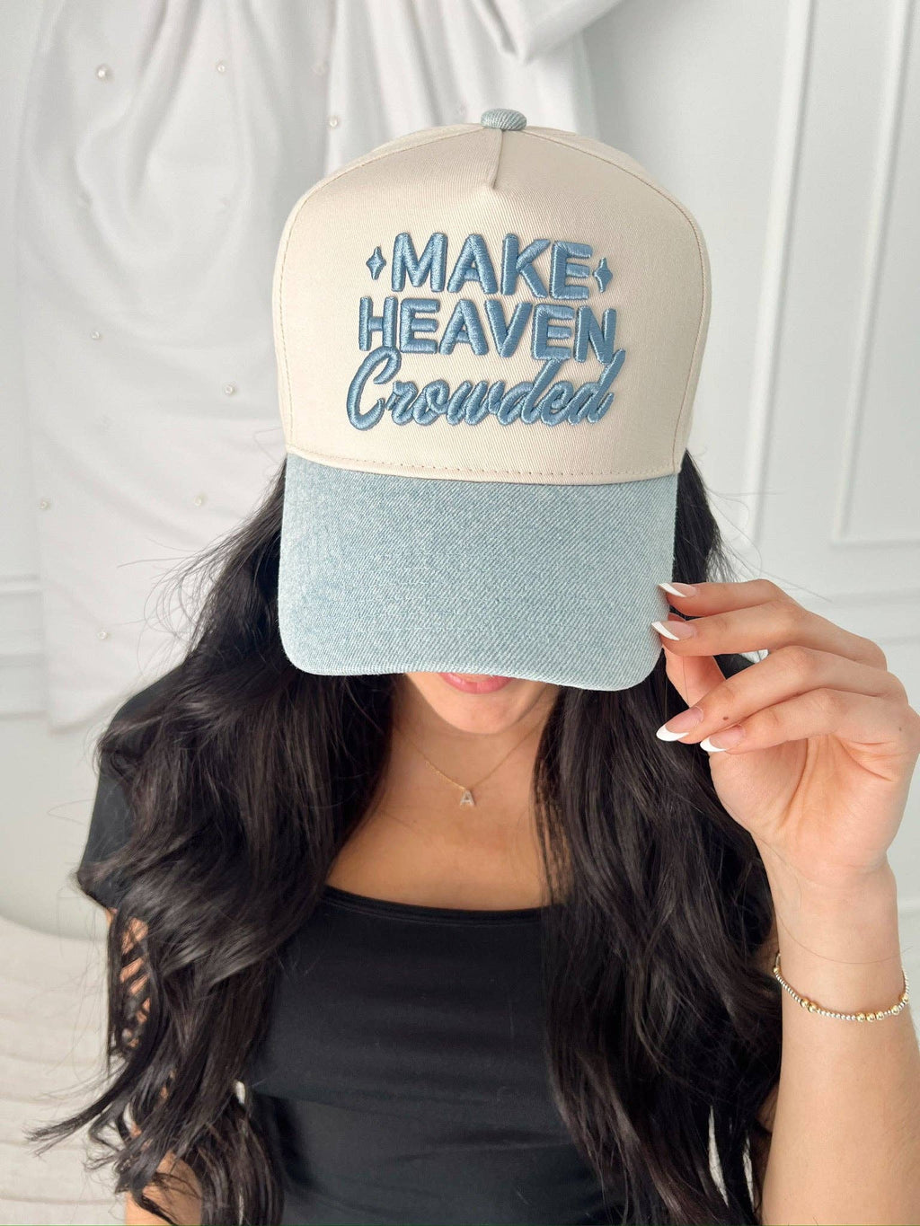 Make Heaven Crowded - Vintage Trucker Hat: Denim