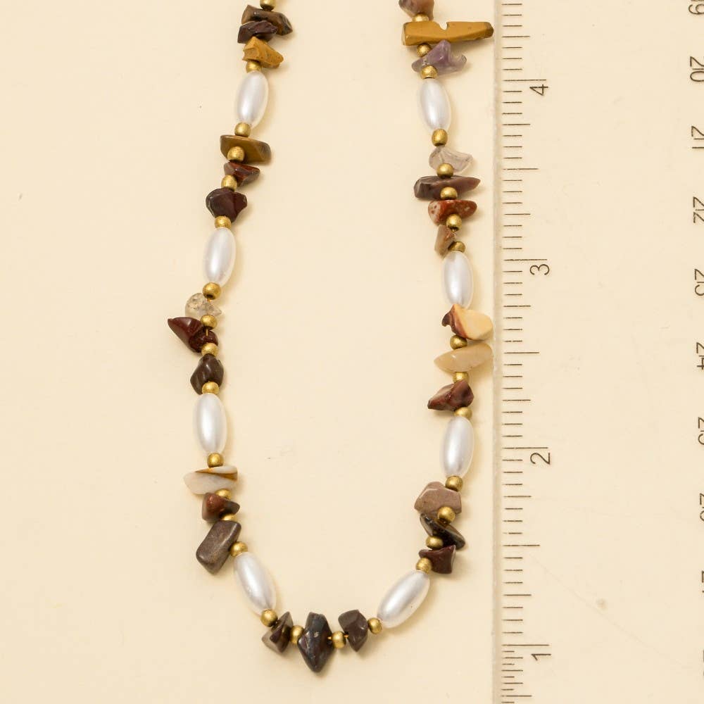 Assorted Stone And Beads Necklace: MU
