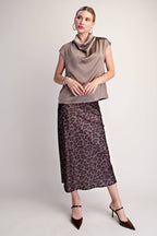 MOCHA Cowl Neck  Sleeveless Satin Top