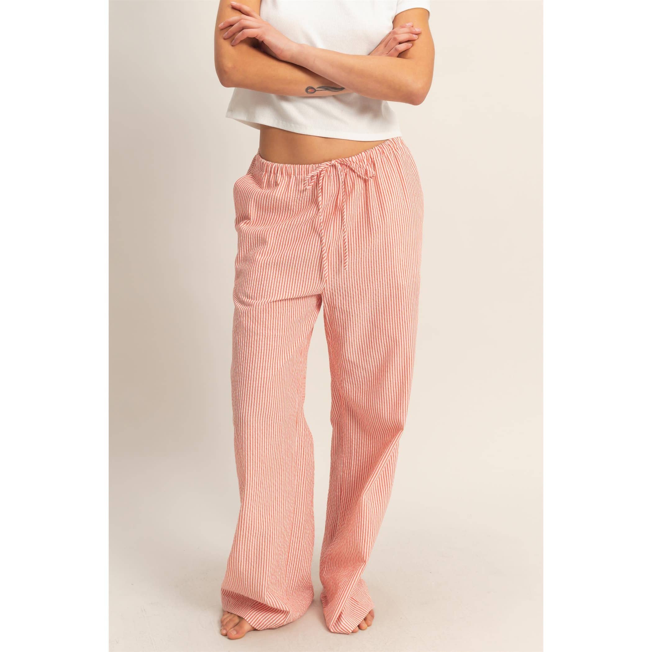 Red Striped Wide Leg Pant